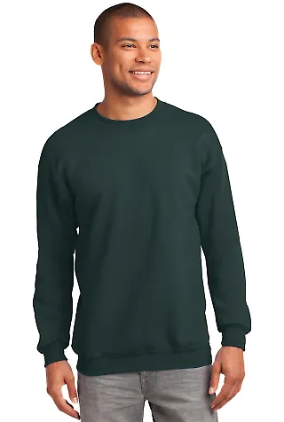 Port & Company Ultimate Crewneck Sweatshirt PC90 Dark Green front view