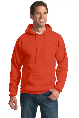 Port & Company Ultimate Pullover Hooded Sweatshirt in Orange front view