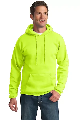 Port & Company Ultimate Pullover Hooded Sweatshirt in Safety green front view