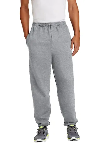 Port  Company Ultimate Sweatpant with Pockets PC90 Athletic Hthr front view