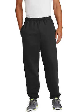 Port & Company Ultimate Sweatpant with Pockets PC9 Jet Black front view
