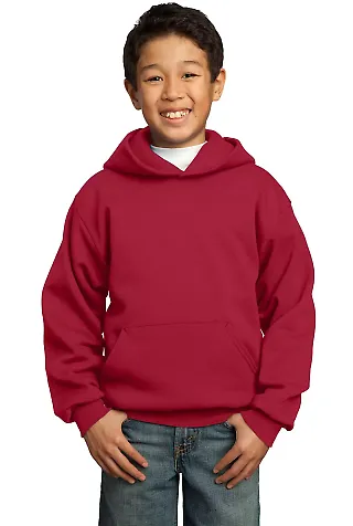 Port  Company Youth Pullover Hooded Sweatshirt PC9 Red front view