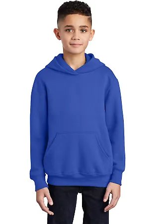 Port  Company Youth Pullover Hooded Sweatshirt PC9 True Royal front view