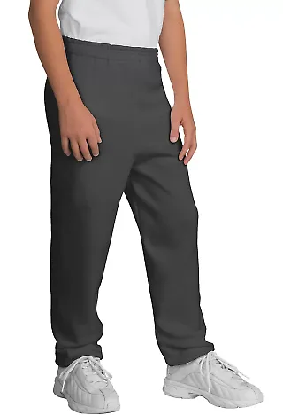 Port  Company Youth Sweatpant PC90YP Charcoal front view