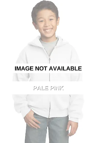 Port & Company Youth Full Zip Hooded Sweatshirt PC Pale Pink front view