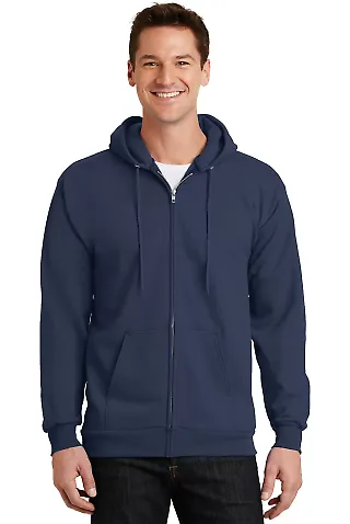 Port  Company Ultimate Full Zip Hooded Sweatshirt  Navy front view