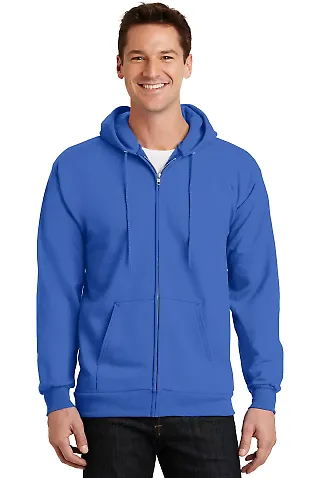 Port  Company Ultimate Full Zip Hooded Sweatshirt  Royal front view