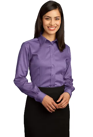 Red House Ladies Non Iron Pinpoint Oxford RH25 Purple Dusk front view