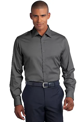 Red House Slim Fit Non Iron Pinpoint Oxford RH62 Charcoal front view