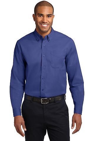 Port Authority Long Sleeve Easy Care Shirt S608 in Mediter. blue front view