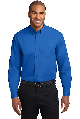 Port Authority Long Sleeve Easy Care Shirt S608 Strong Blue front view