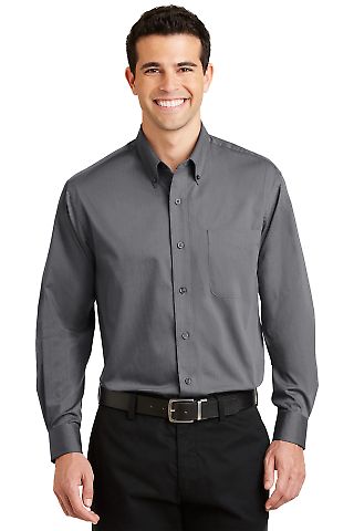 Port Authority Tonal Pattern Easy Care Shirt S613 in Grey front view