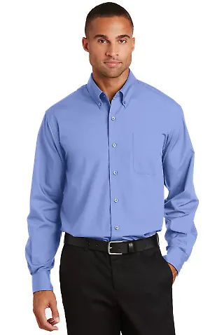 Port Authority Long Sleeve Value Poplin Shirt S632 Light Blue front view