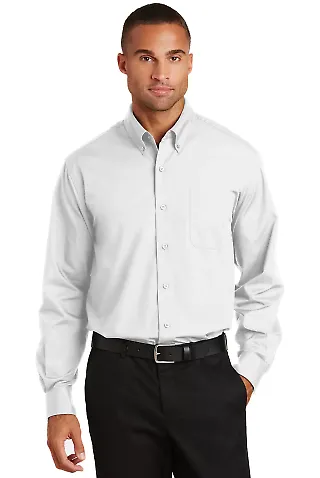Port Authority Long Sleeve Value Poplin Shirt S632 White front view