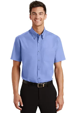 Port Authority Short Sleeve Value Poplin Shirt S63 Light Blue front view
