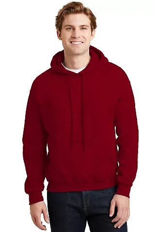 Gildan 18500 Heavyweight Blend Hooded Sweatshirt in Antiq cherry red front view