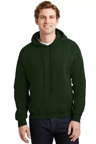 Gildan 18500 Heavyweight Blend Hooded Sweatshirt in Forest green front view