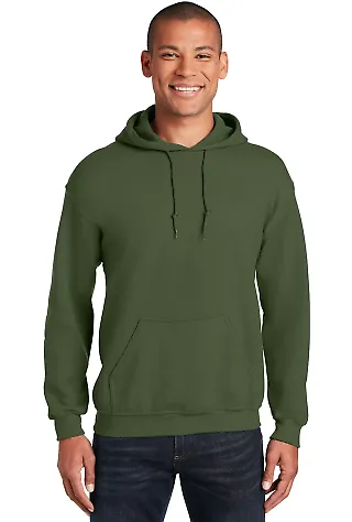 Gildan 18500 Heavyweight Blend Hooded Sweatshirt in Military green front view