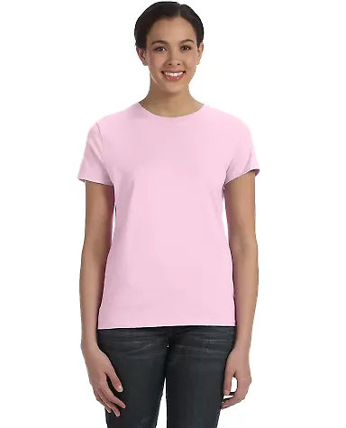 Hanes Ladies Nano T Cotton T Shirt SL04 Pale Pink front view