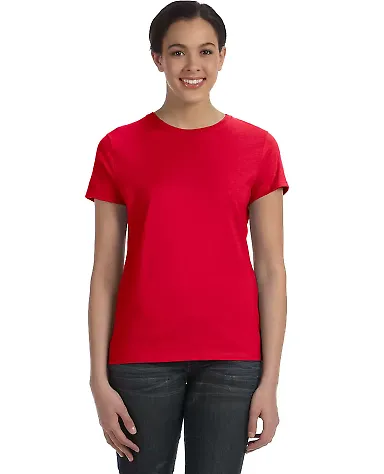 Hanes Ladies Nano T Cotton T Shirt SL04 Deep Red front view