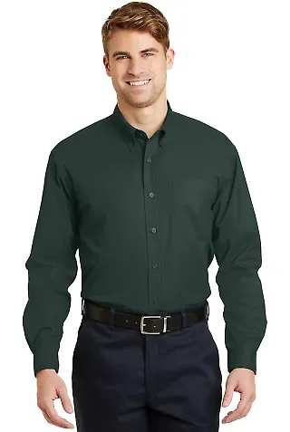 CornerStone Long Sleeve SuperPro Twill Shirt SP17 Dark Green front view