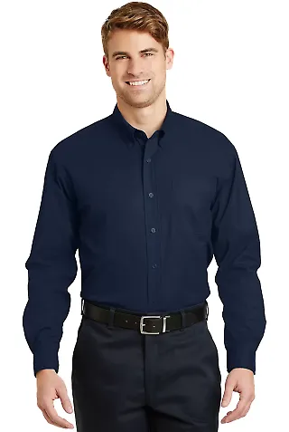 CornerStone Long Sleeve SuperPro Twill Shirt SP17 Navy front view