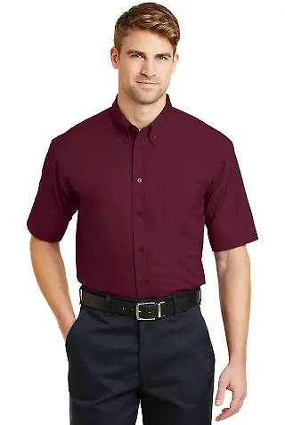 CornerStone Short Sleeve SuperPro Twill Shirt SP18 Burgundy front view