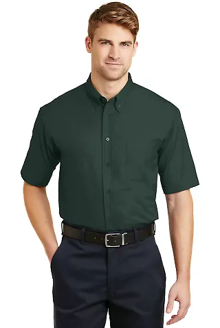 CornerStone Short Sleeve SuperPro Twill Shirt SP18 Dark Green front view
