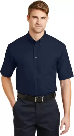 CornerStone Short Sleeve SuperPro Twill Shirt SP18 Navy front view