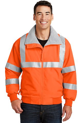 Port Authority Safety Challenger153 Jacket with Re in Safety orange front view