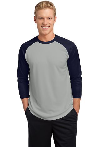 Sport Tek PosiCharge153 Baseball Jersey ST205 in Silver/true navy