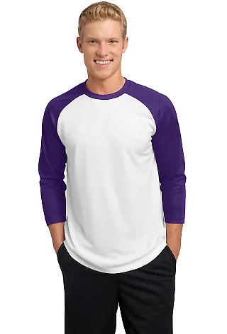 Sport Tek PosiCharge153 Baseball Jersey ST205 in White/purple front view