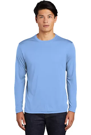 Sport Tek ST350LS Long Sleeve Competitor Tee  in Carolina blue front view