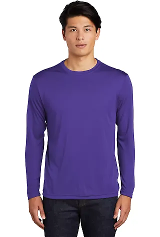 Sport Tek ST350LS Long Sleeve Competitor Tee  in Purple front view