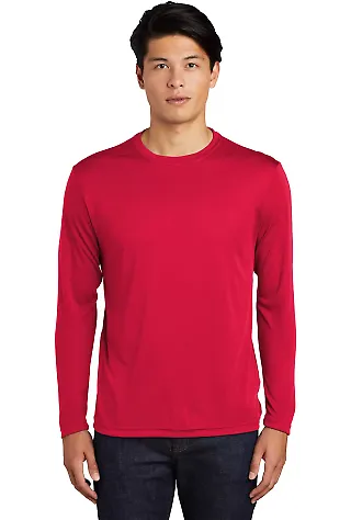 Sport Tek ST350LS Long Sleeve Competitor Tee  in True red front view