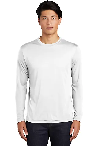 Sport Tek ST350LS Long Sleeve Competitor Tee  in White front view