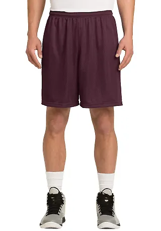 Sport Tek PosiCharge Classic Mesh 8482 Short ST510 in Maroon front view