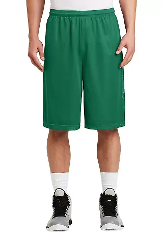 Sport Tek Extra Long PosiCharge Classic Mesh 8482 in Kelly green front view