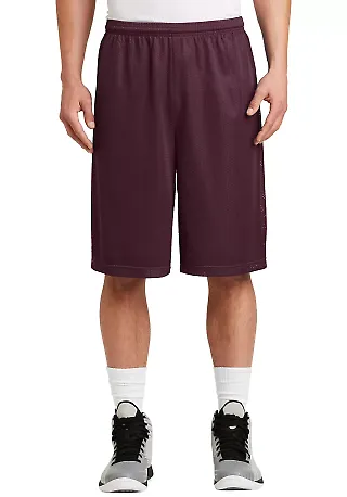 Sport Tek Extra Long PosiCharge Classic Mesh 8482  in Maroon front view