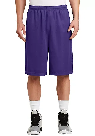 Sport Tek Extra Long PosiCharge Classic Mesh 8482  in Purple front view