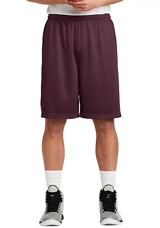 Sport Tek Long PosiCharge Classic Mesh 8482 Short Maroon front view