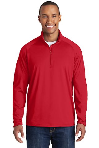 Sport Tek Sport Wick Stretch 12 Zip Pullover ST850 in True red front view