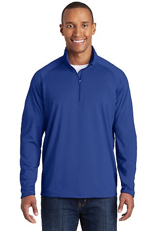 Sport Tek Sport Wick Stretch 12 Zip Pullover ST850 in True royal front view