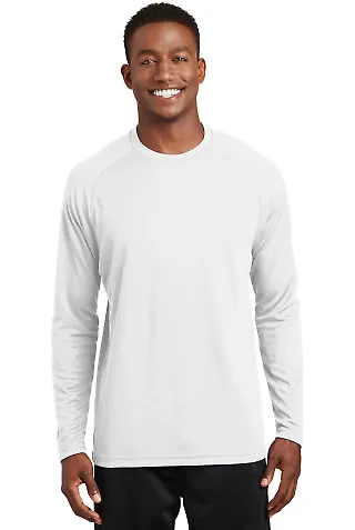 Sport Tek Dry Zone153 Long Sleeve Raglan T Shirt T in White front view