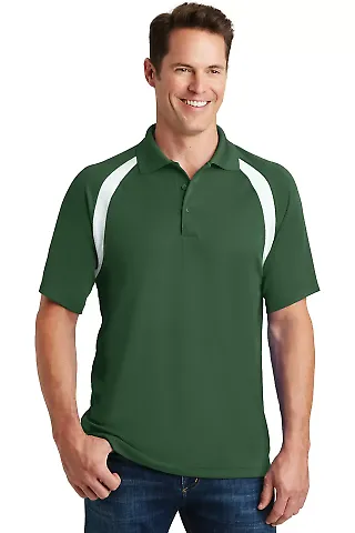 Sport Tek Dry Zone153 Colorblock Raglan Polo T476 Forest front view