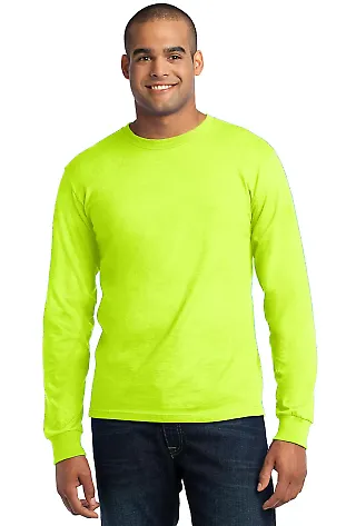 Port  Company Long Sleeve All American Tee USA100L Safety Green front view