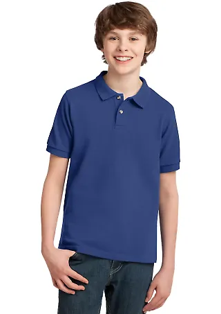 Port Authority Youth Pique Knit Polo Y420 Royal front view