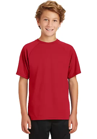 Sport Tek Youth Dry Zone153 Raglan T Shirt Y473 True Red front view