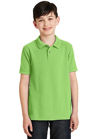 Port Authority Youth Silk Touch153 Polo Y500 in Lime front view