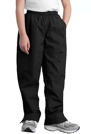 Sport Tek Youth Wind Pant YPST74 in Black front view